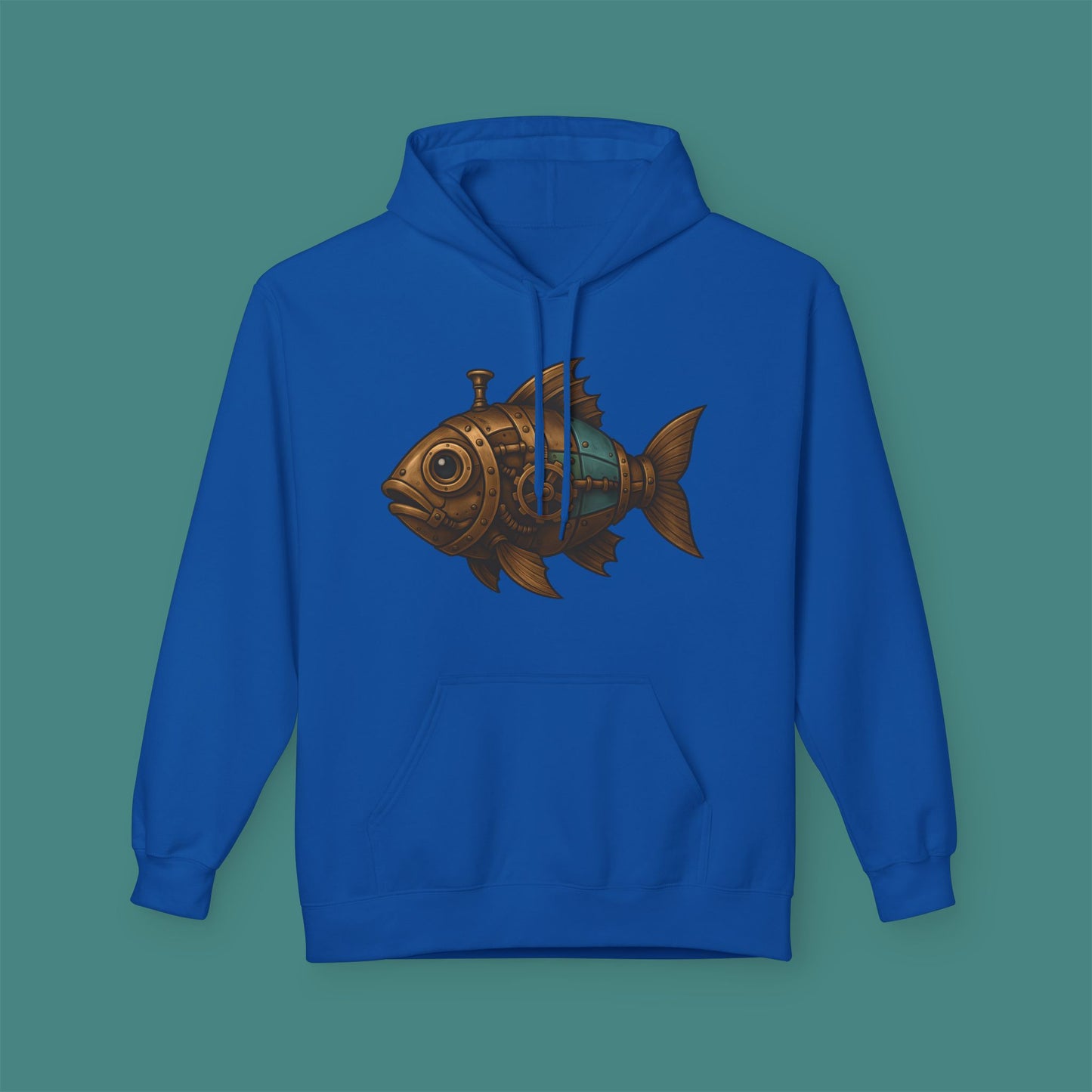 Steampunk Mechanical Fish Fleece Unisex Hoodie