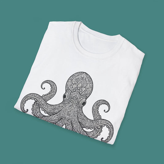 Intricate Mandala Octopus Unisex T-Shirt