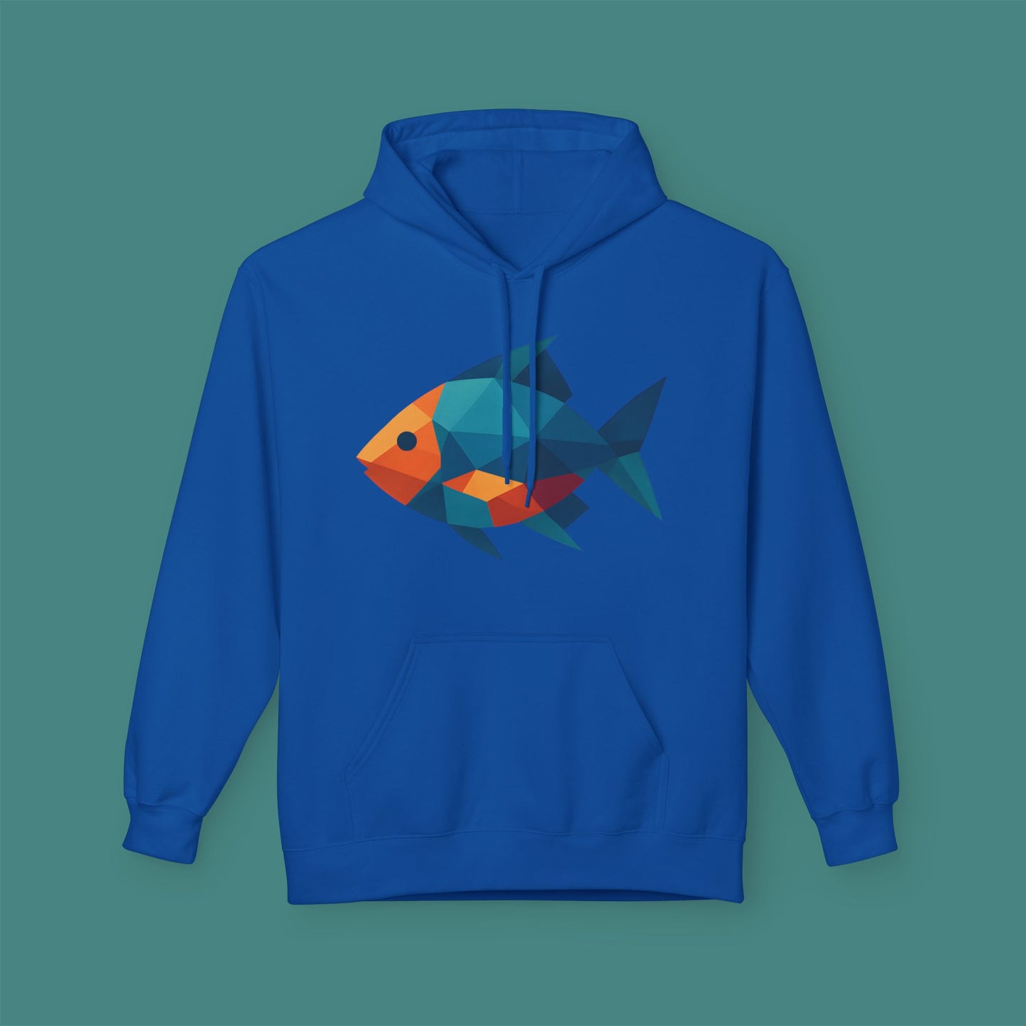 Geometric Polygon Fish Fleece Unisex Hoodie