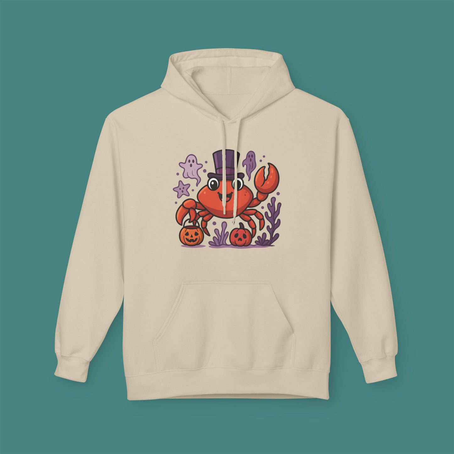 Halloween Crab Fleece Unisex Hoodie