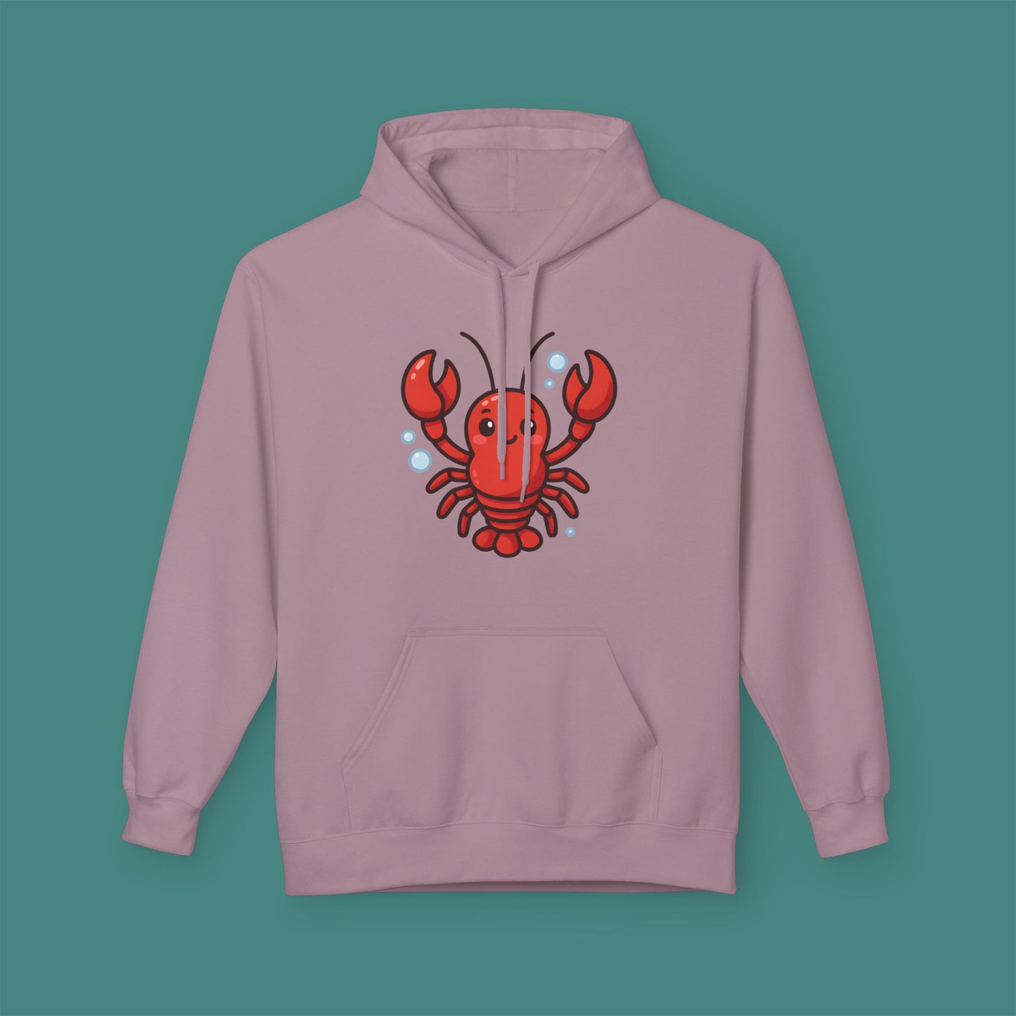 Cartoon Cute Lobster Fleece Unisex Hoodie