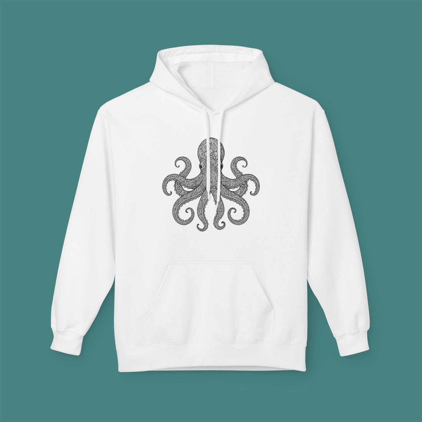 Intricate Mandala Octopus Fleece Unisex Hoodie
