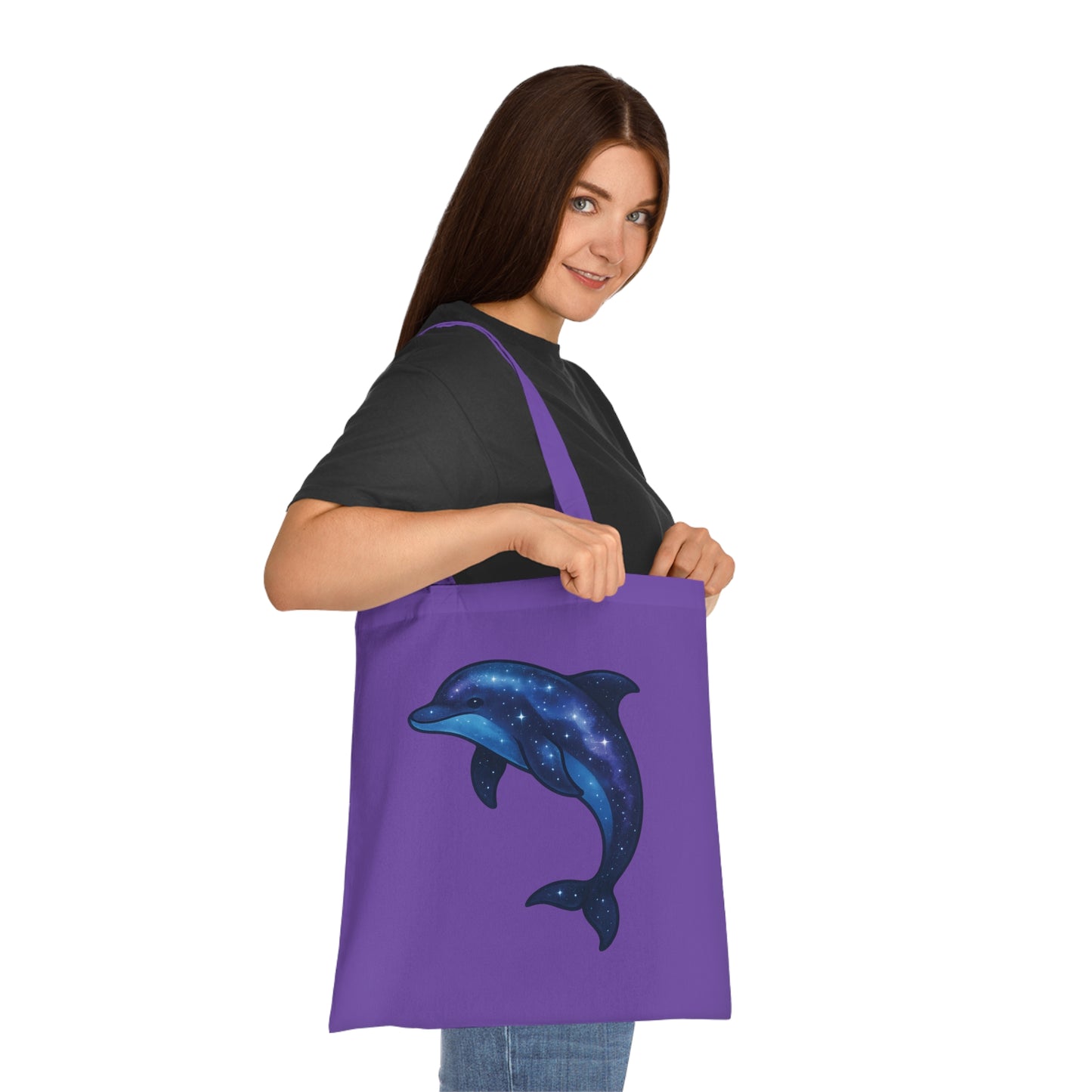 Cosmic Galaxy Dolphin Tote Bag