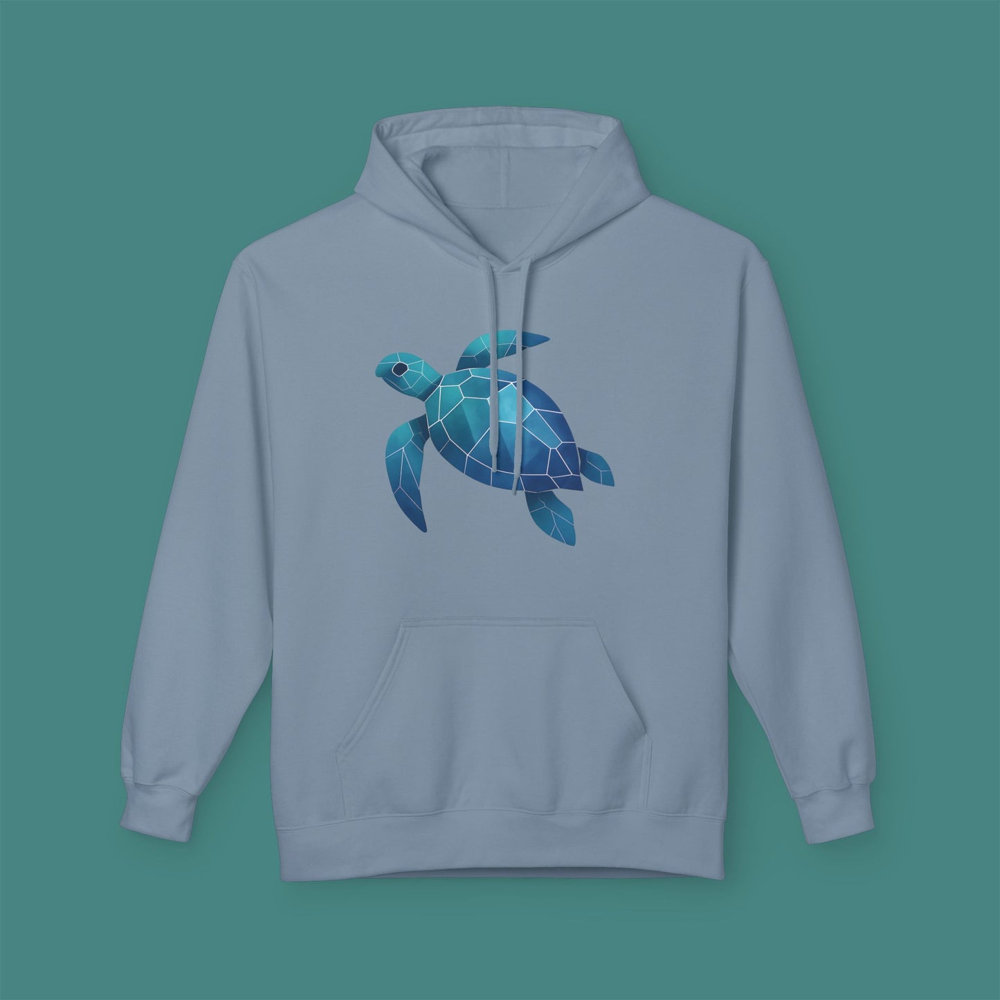 Geometric Polygon Turtle Fleece Unisex Hoodie