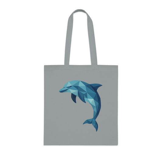 Geometric Polygon Dolphin Tote Bag
