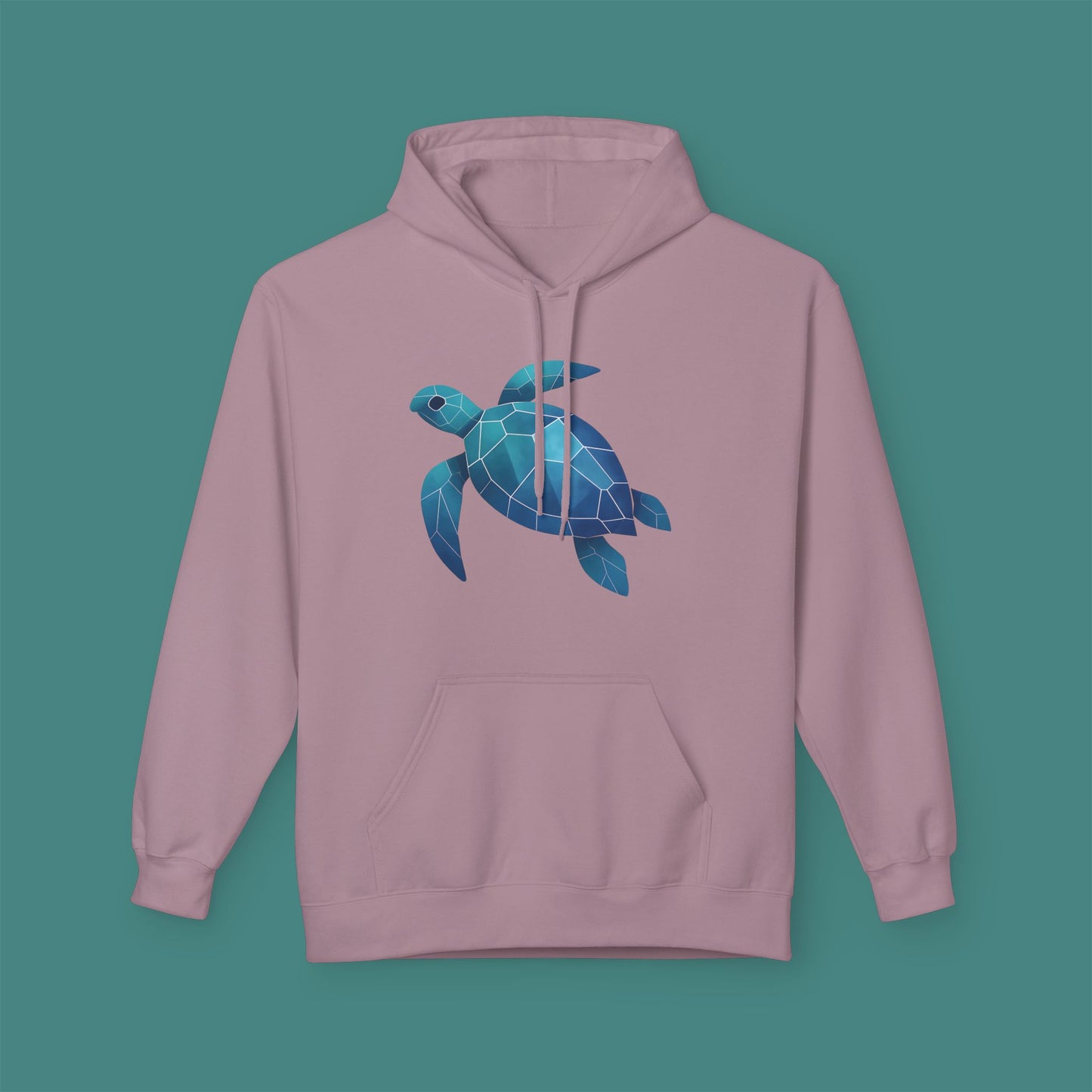 Geometric Polygon Turtle Fleece Unisex Hoodie