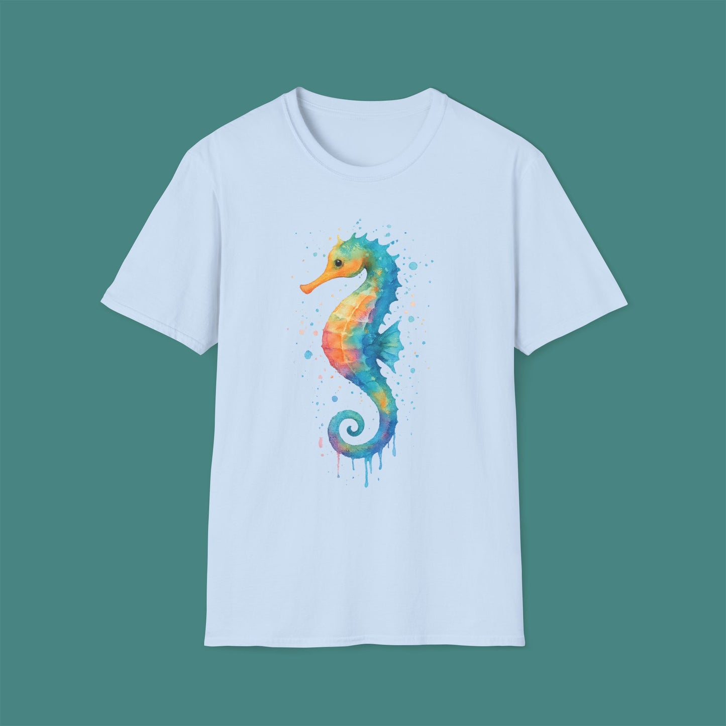 Watercolor Splash Seahorse Unisex T-Shirt