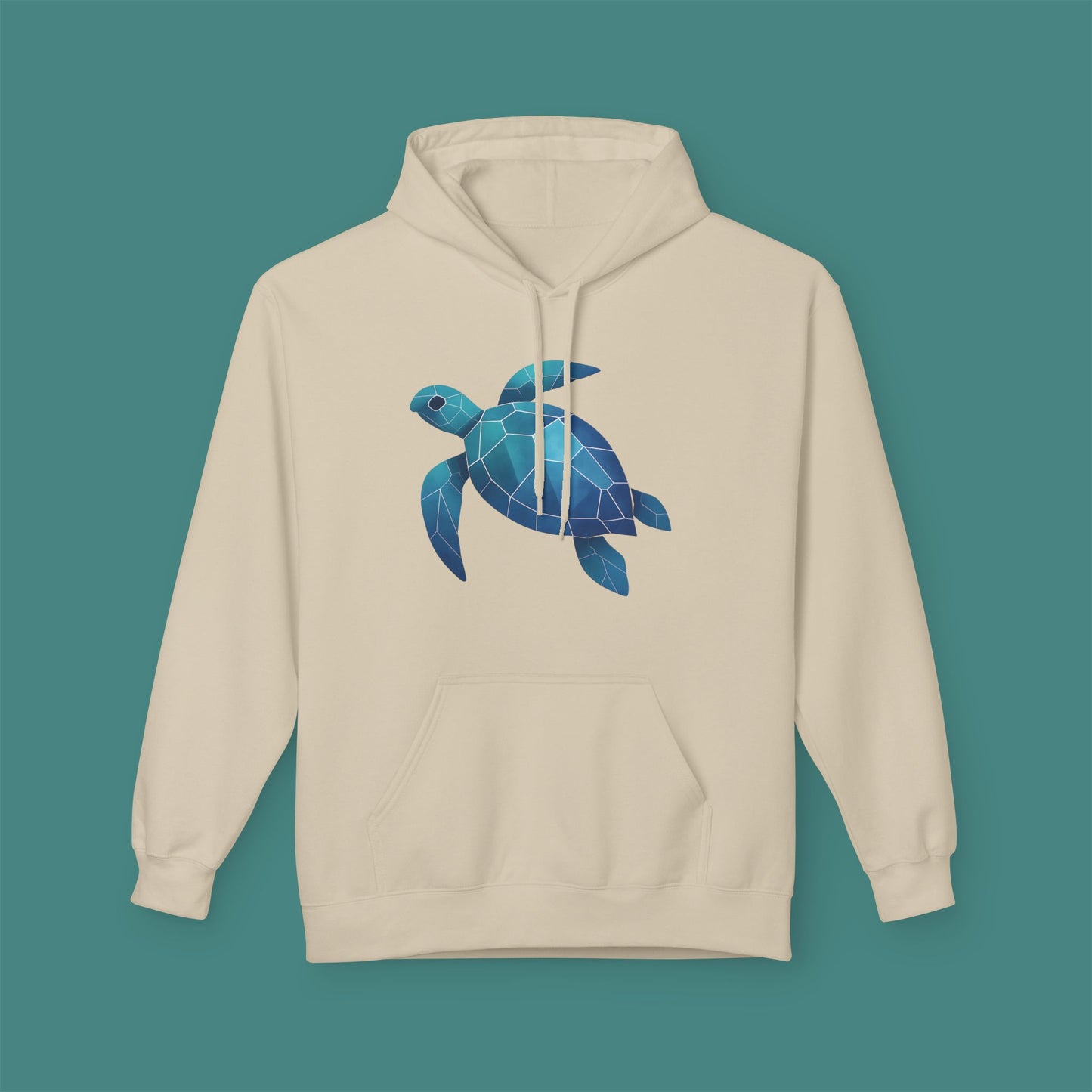 Geometric Polygon Turtle Fleece Unisex Hoodie