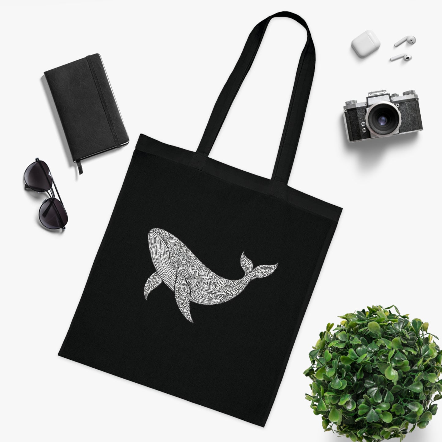 Intricate Mandala Whale Tote Bag