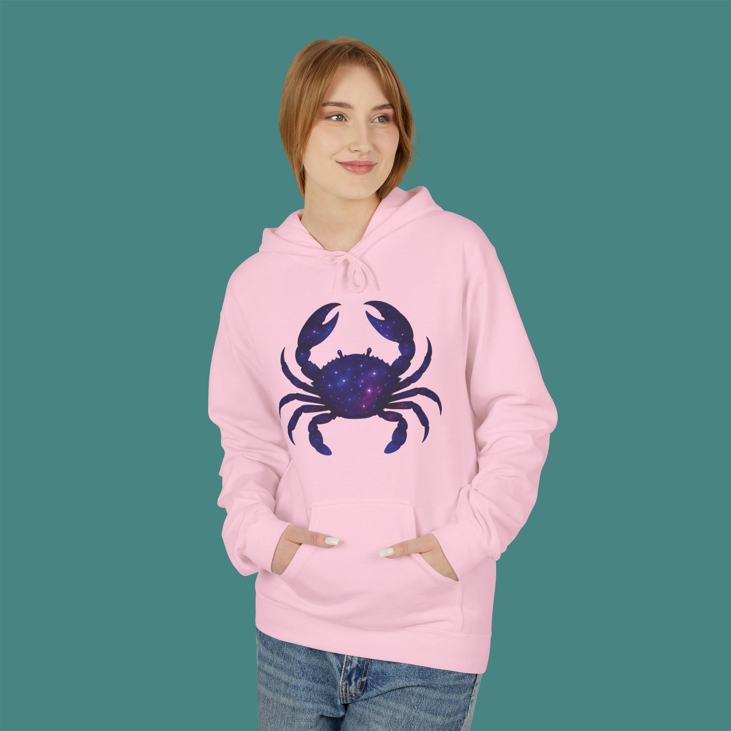 Cosmic Galaxy Crab Fleece Unisex Hoodie