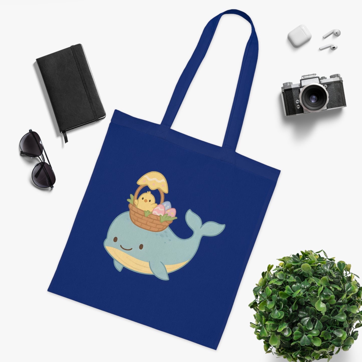Easter Whale Tote Bag