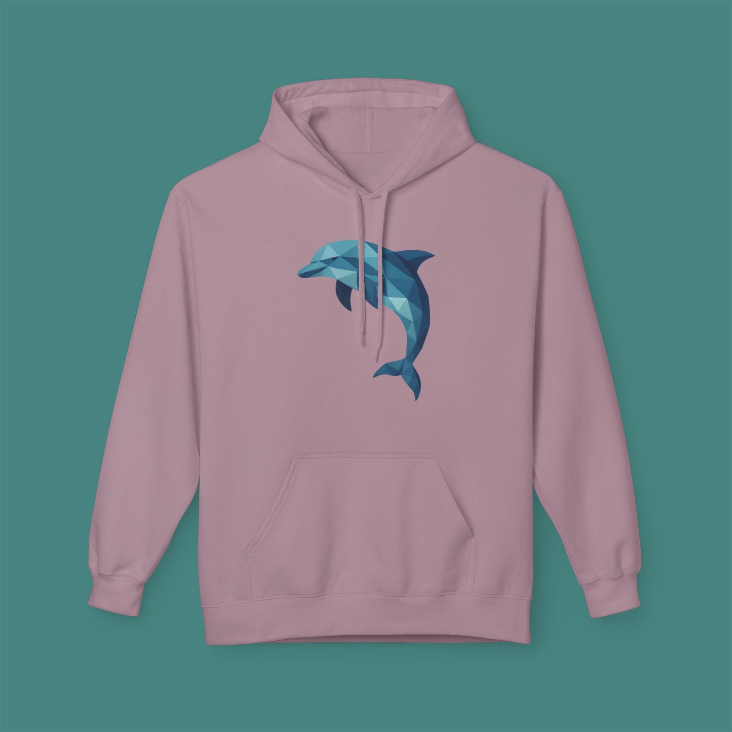 Geometric Polygon Dolphin Fleece Unisex Hoodie