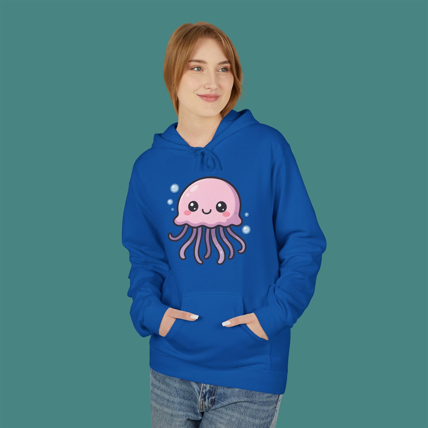 Cartoon Cute Jellyfish Fleece Unisex Hoodie