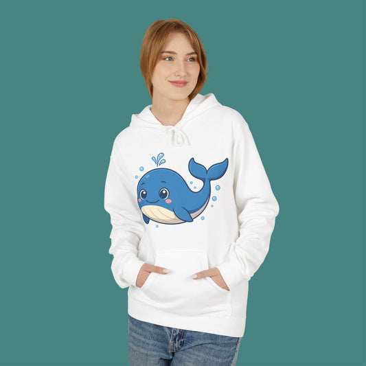 Cartoon Cute Whale Fleece Unisex Hoodie