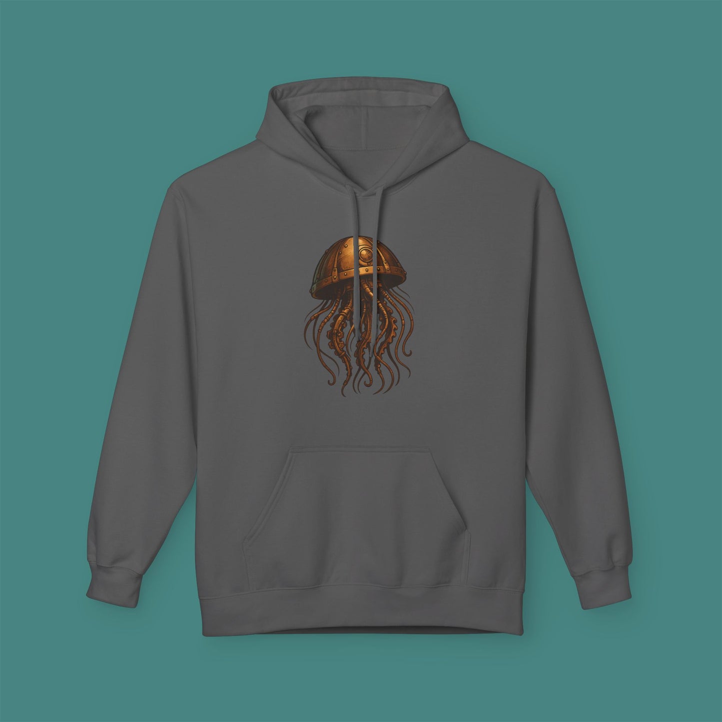 Steampunk Mechanical Jellyfish Fleece Unisex Hoodie