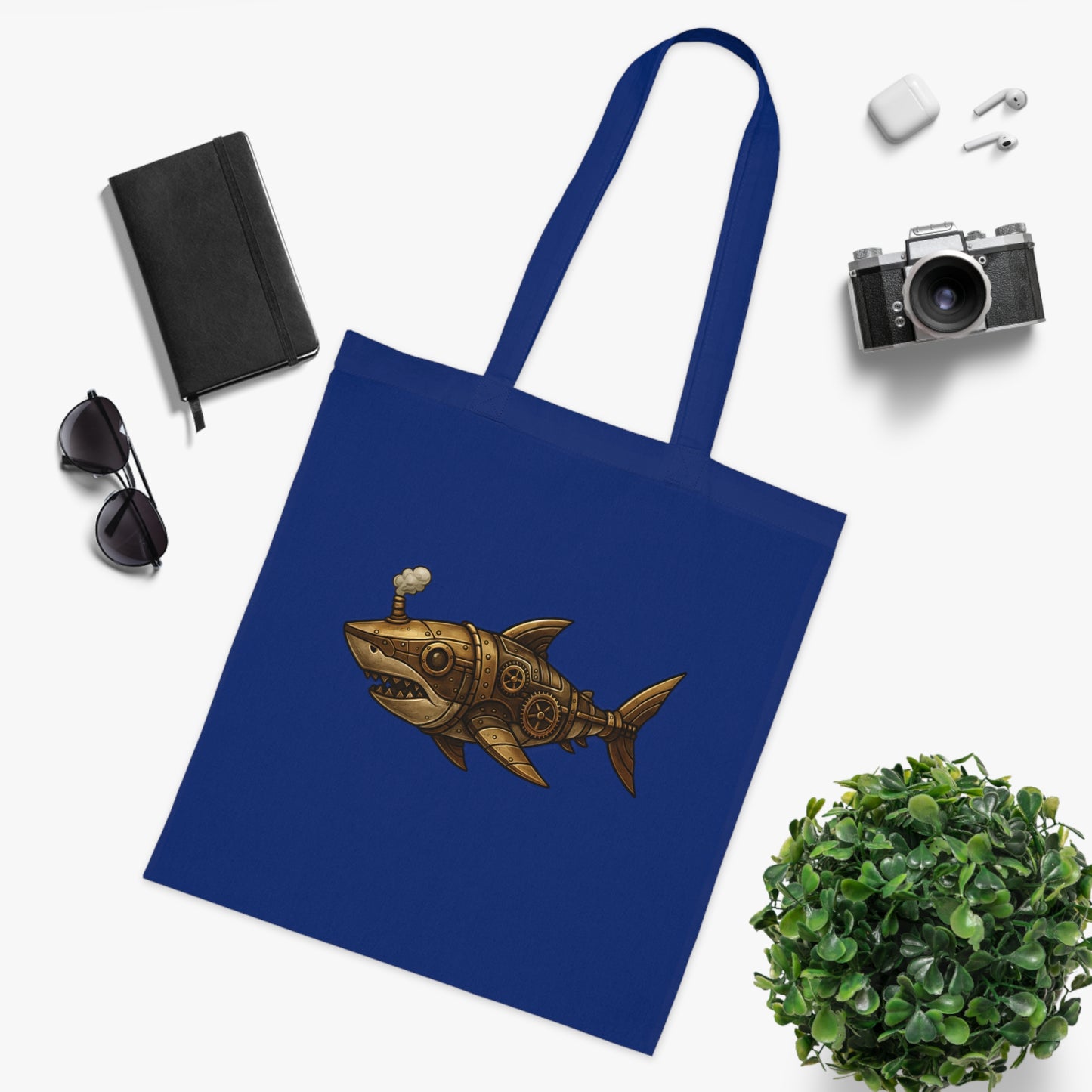 Steampunk Mechanical Shark Tote Bag