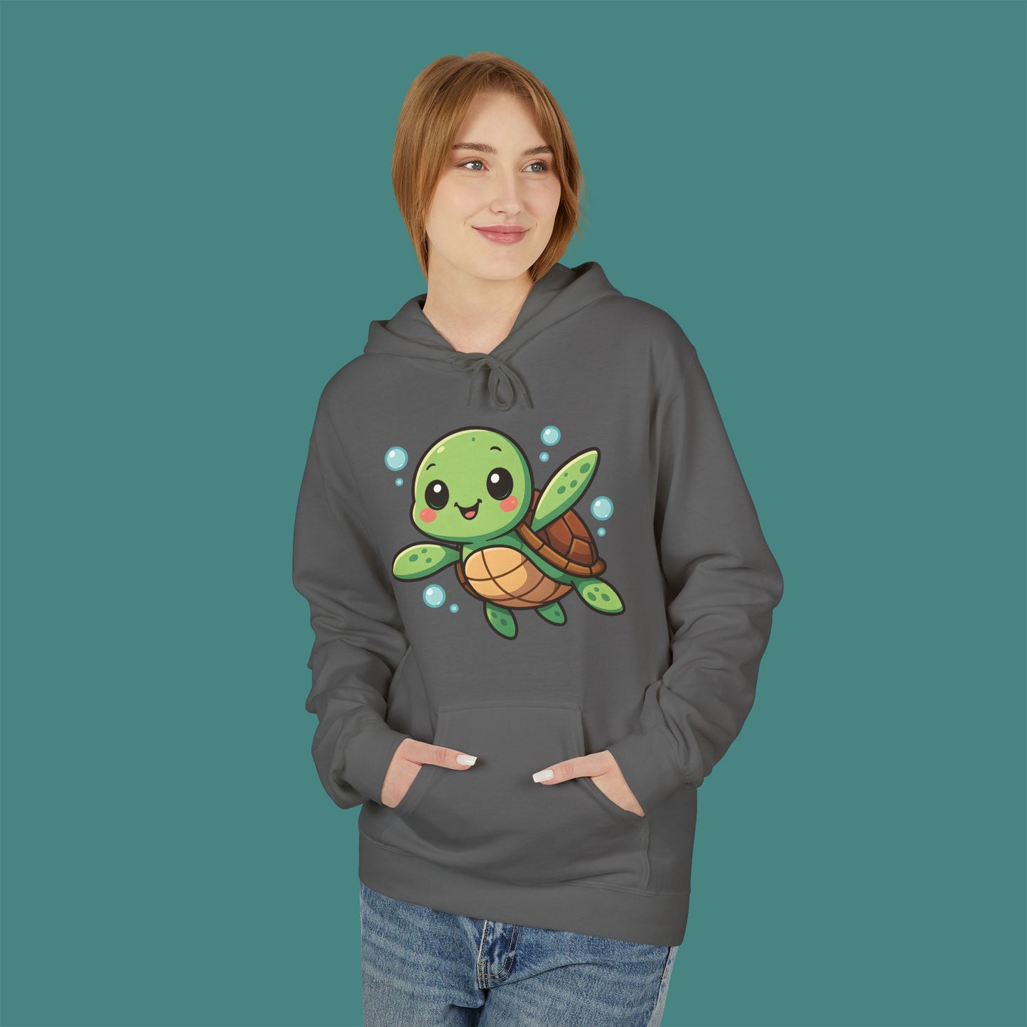 Cartoon Cute Turtle Fleece Unisex Hoodie