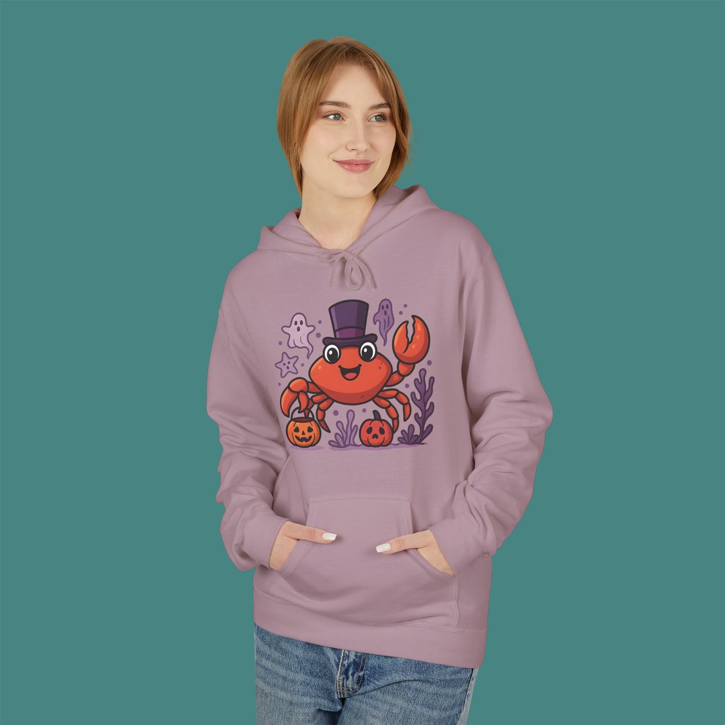 Halloween Crab Fleece Unisex Hoodie