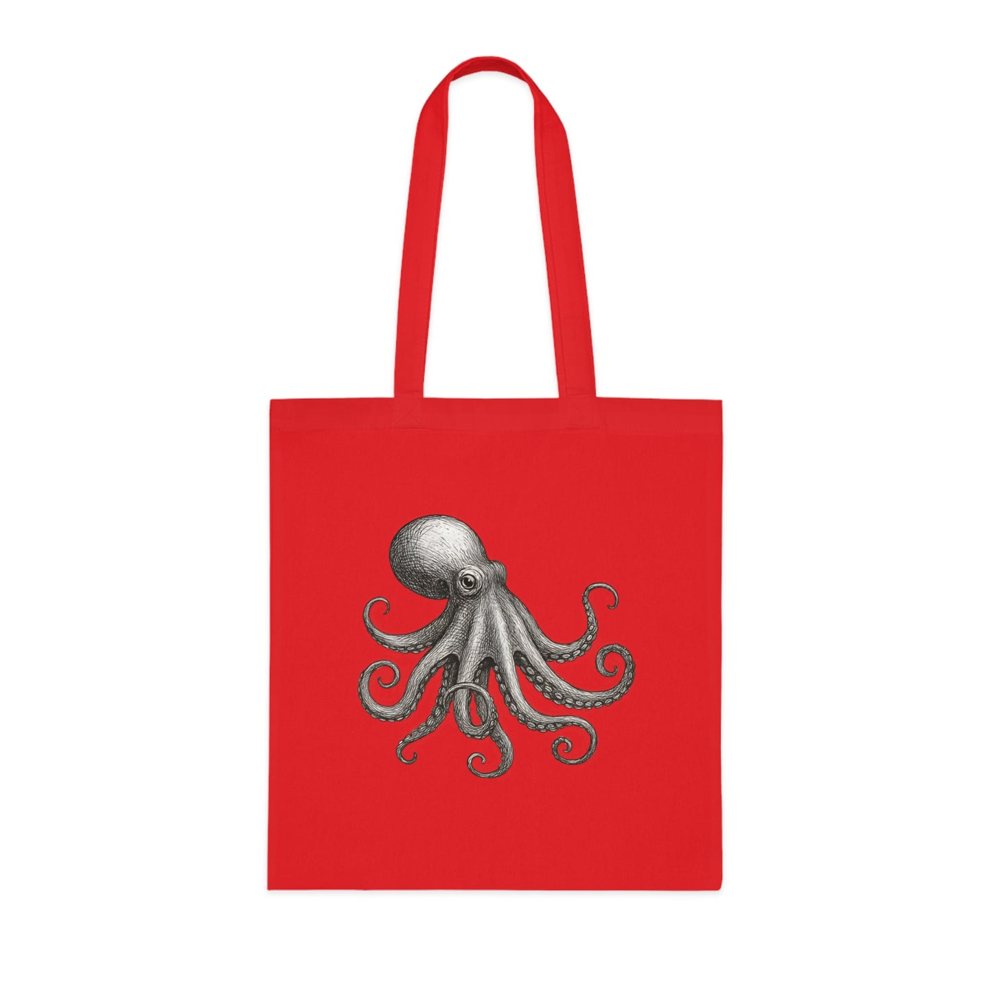 Vintage Etching Octopus Tote Bag