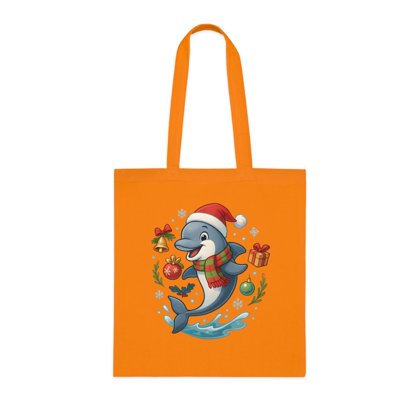 Christmas Dolphin Tote Bag