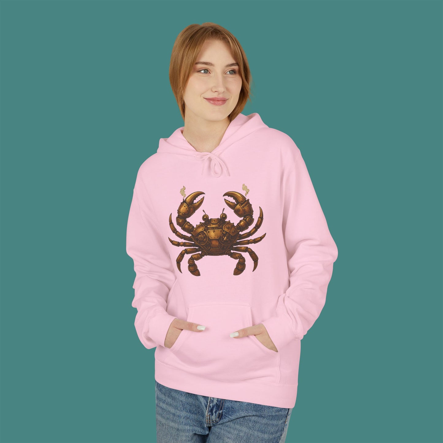 Steampunk Mechanical Crab Fleece Unisex Hoodie