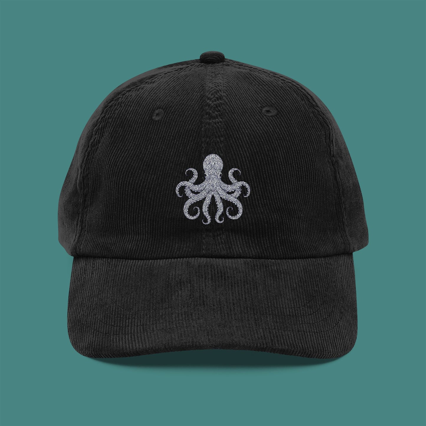 Intricate Mandala Octopus Corduroy Embroidered Cap