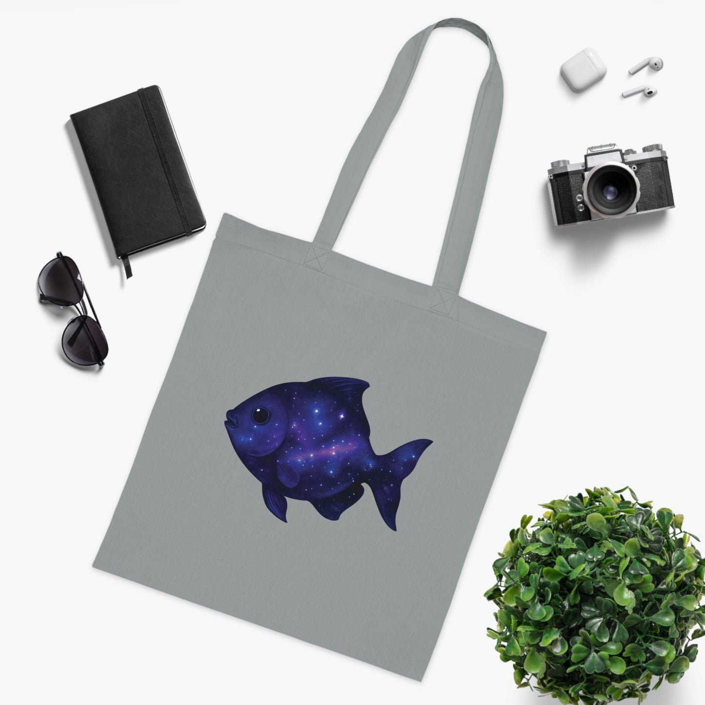 Cosmic Galaxy Fish Tote Bag
