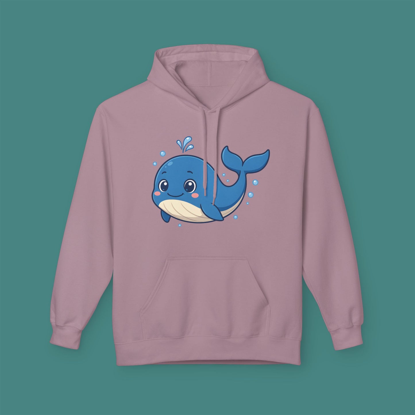 Cartoon Cute Whale Fleece Unisex Hoodie