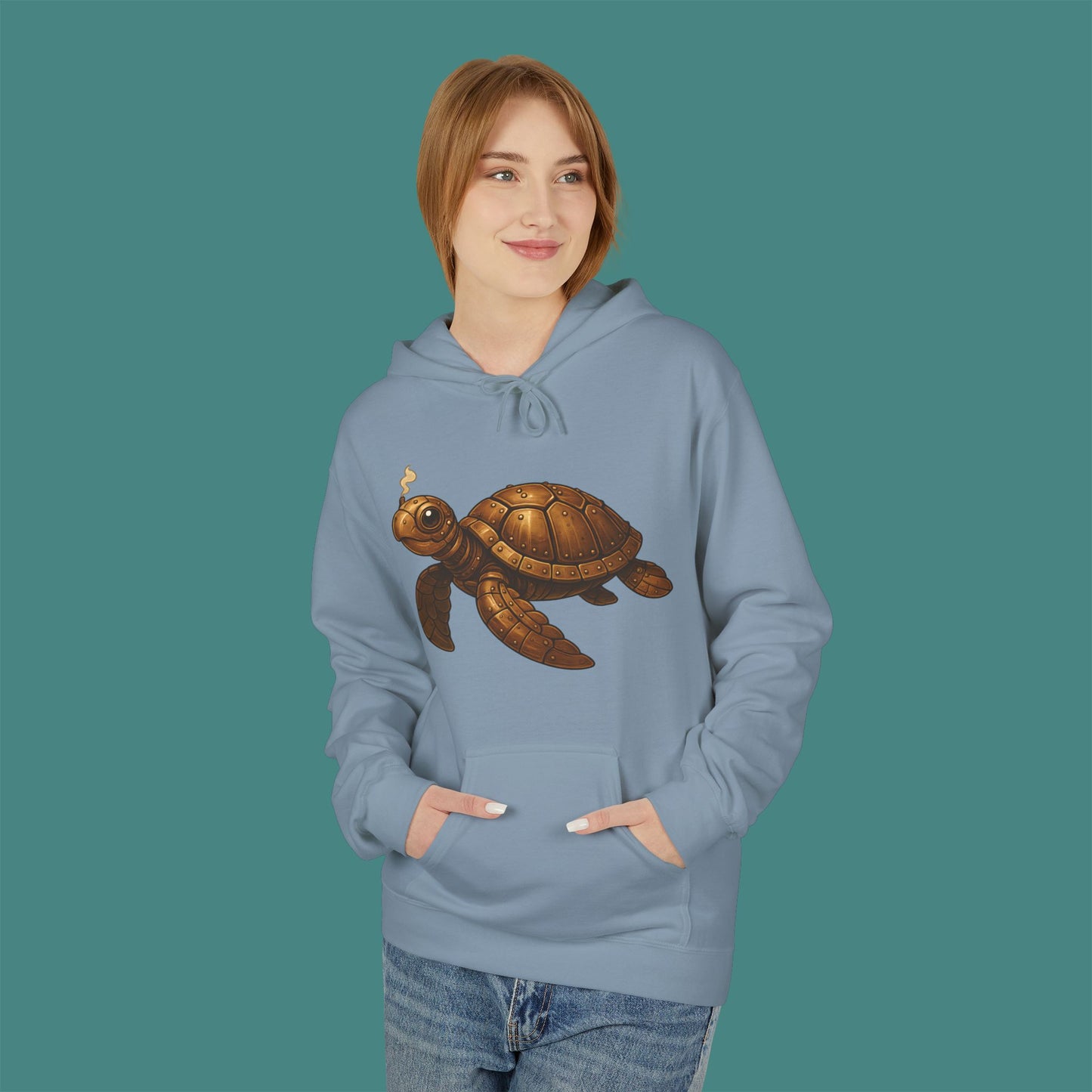 Steampunk Mechanical Turtle Fleece Unisex Hoodie