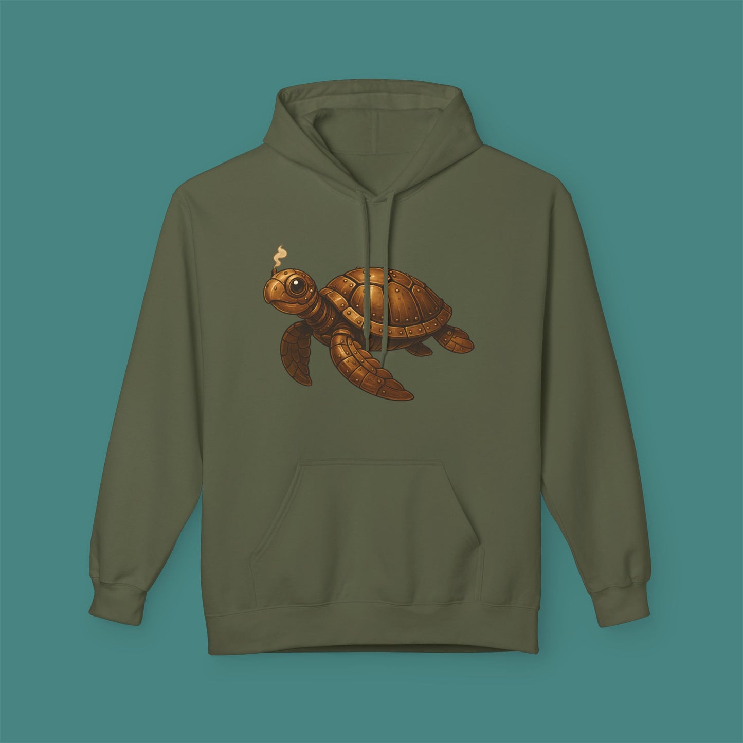 Steampunk Mechanical Turtle Fleece Unisex Hoodie