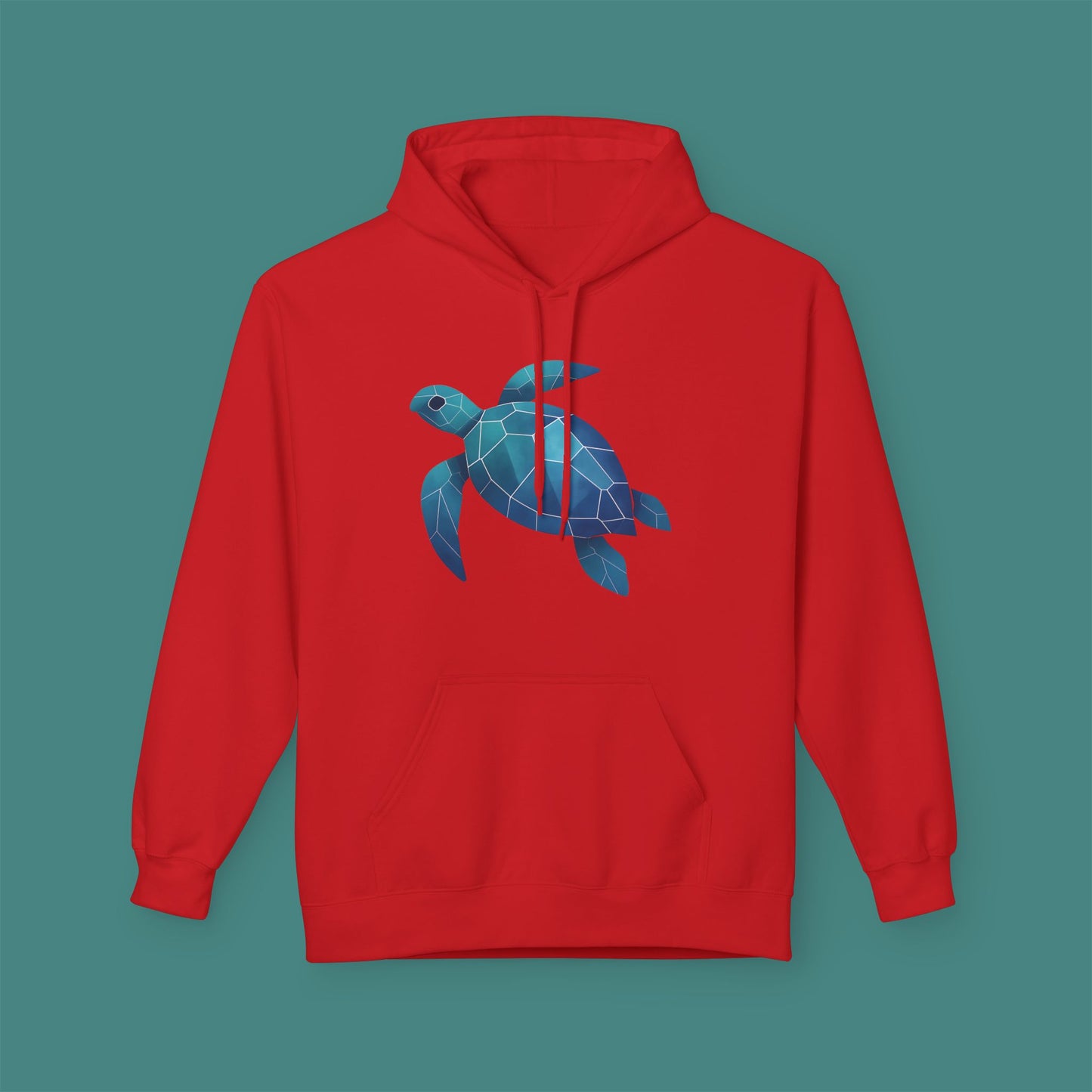 Geometric Polygon Turtle Fleece Unisex Hoodie