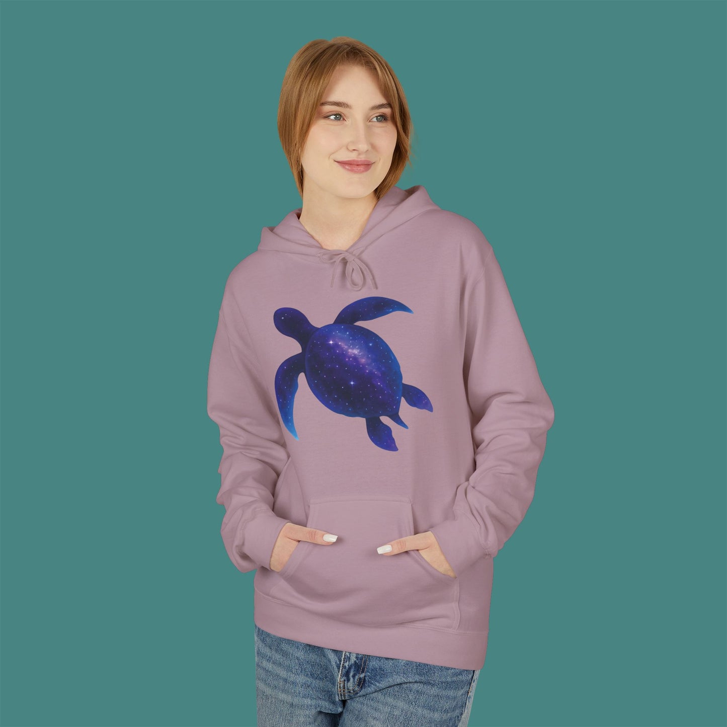 Cosmic Galaxy Turtle Fleece Unisex Hoodie