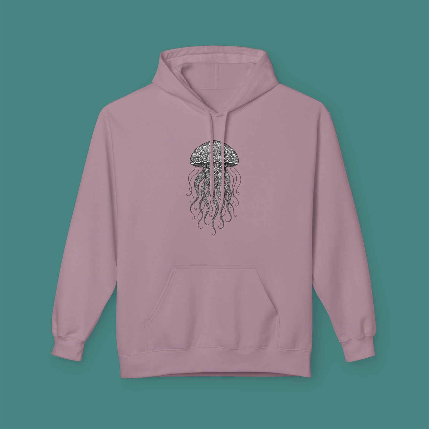 Intricate Mandala Jellyfish Fleece Unisex Hoodie