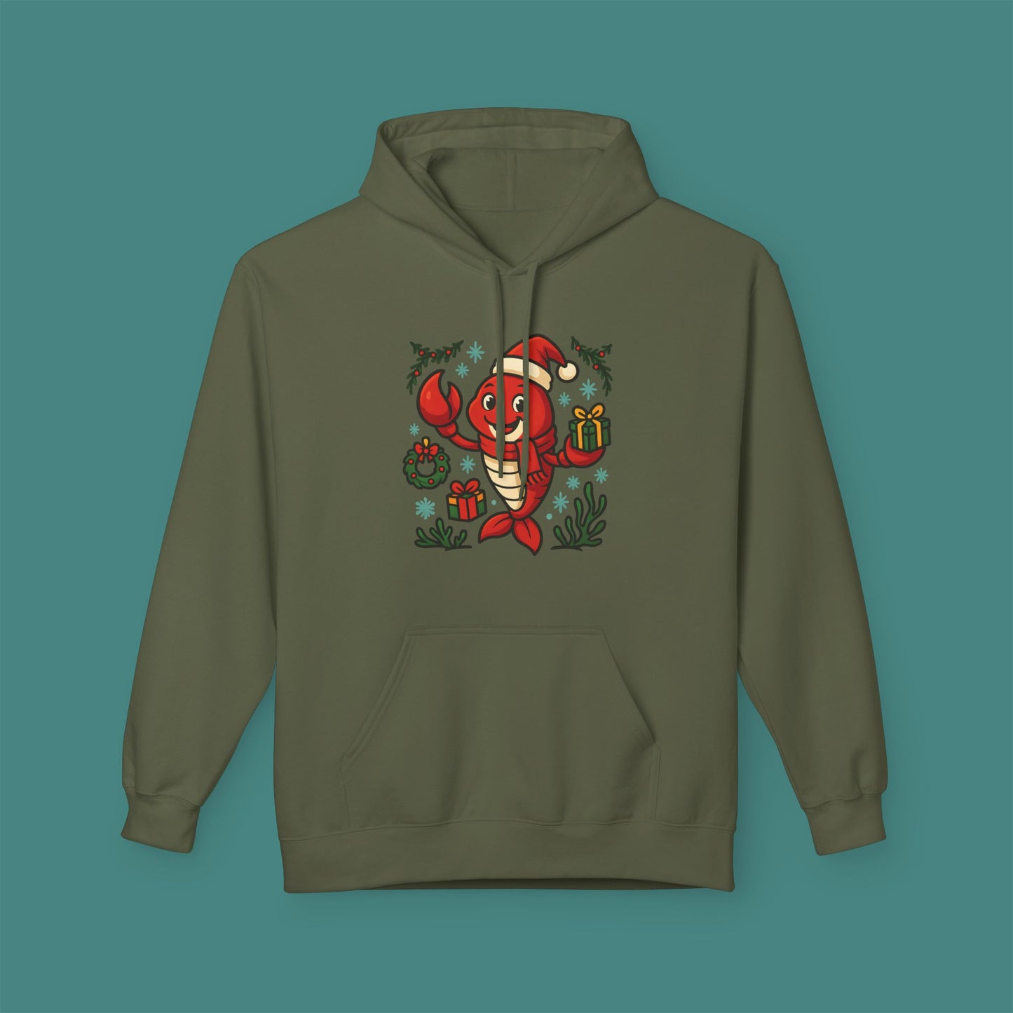 Christmas Lobster Fleece Unisex Hoodie