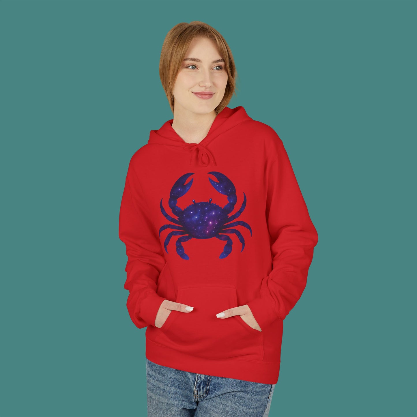 Cosmic Galaxy Crab Fleece Unisex Hoodie
