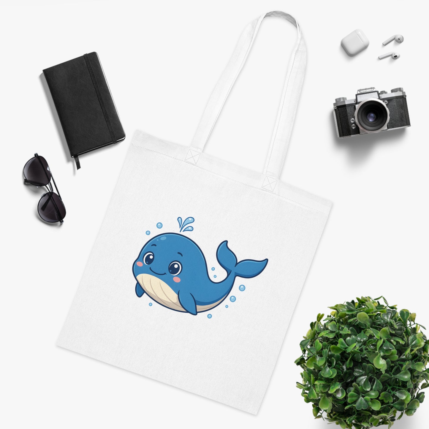 Cartoon Cute Whale Tote Bag