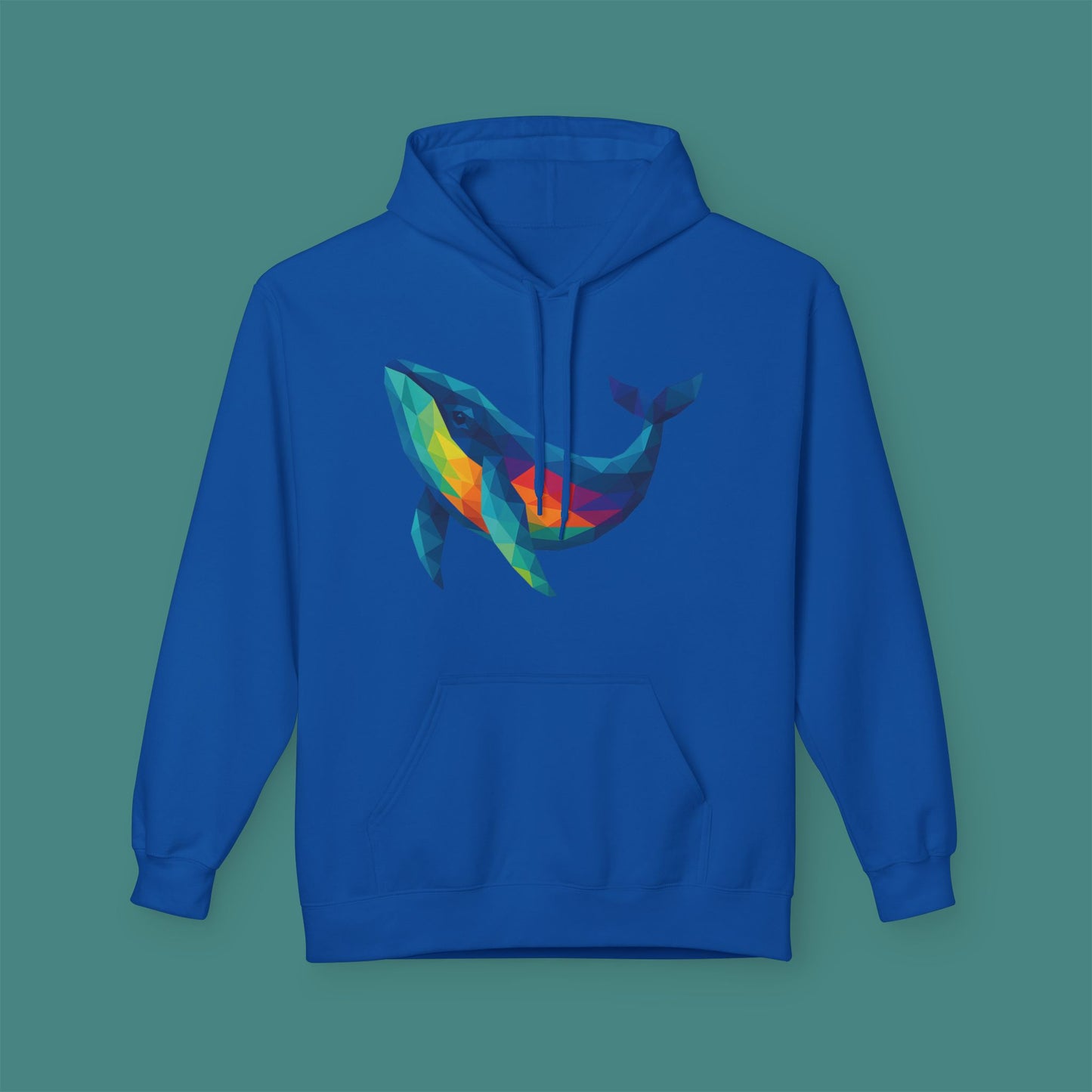 Geometric Polygon Whale Fleece Unisex Hoodie