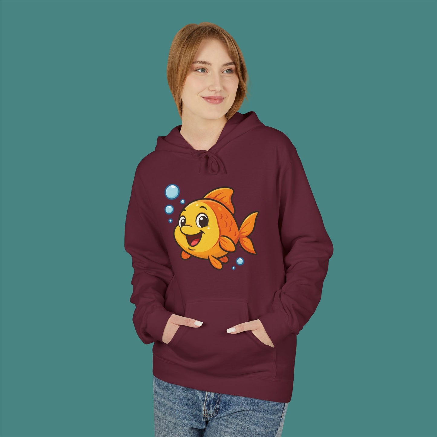 Cartoon Cute Fish Fleece Unisex Hoodie
