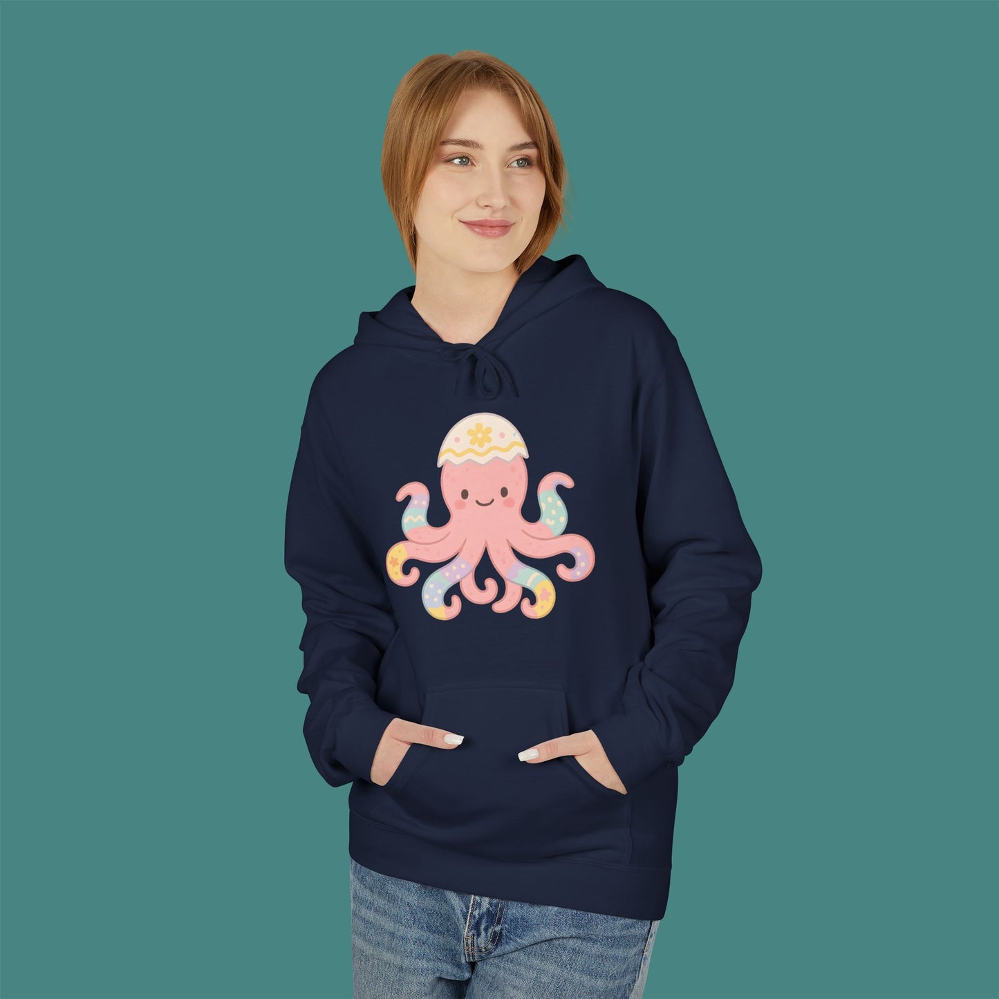Easter Octopus Fleece Unisex Hoodie