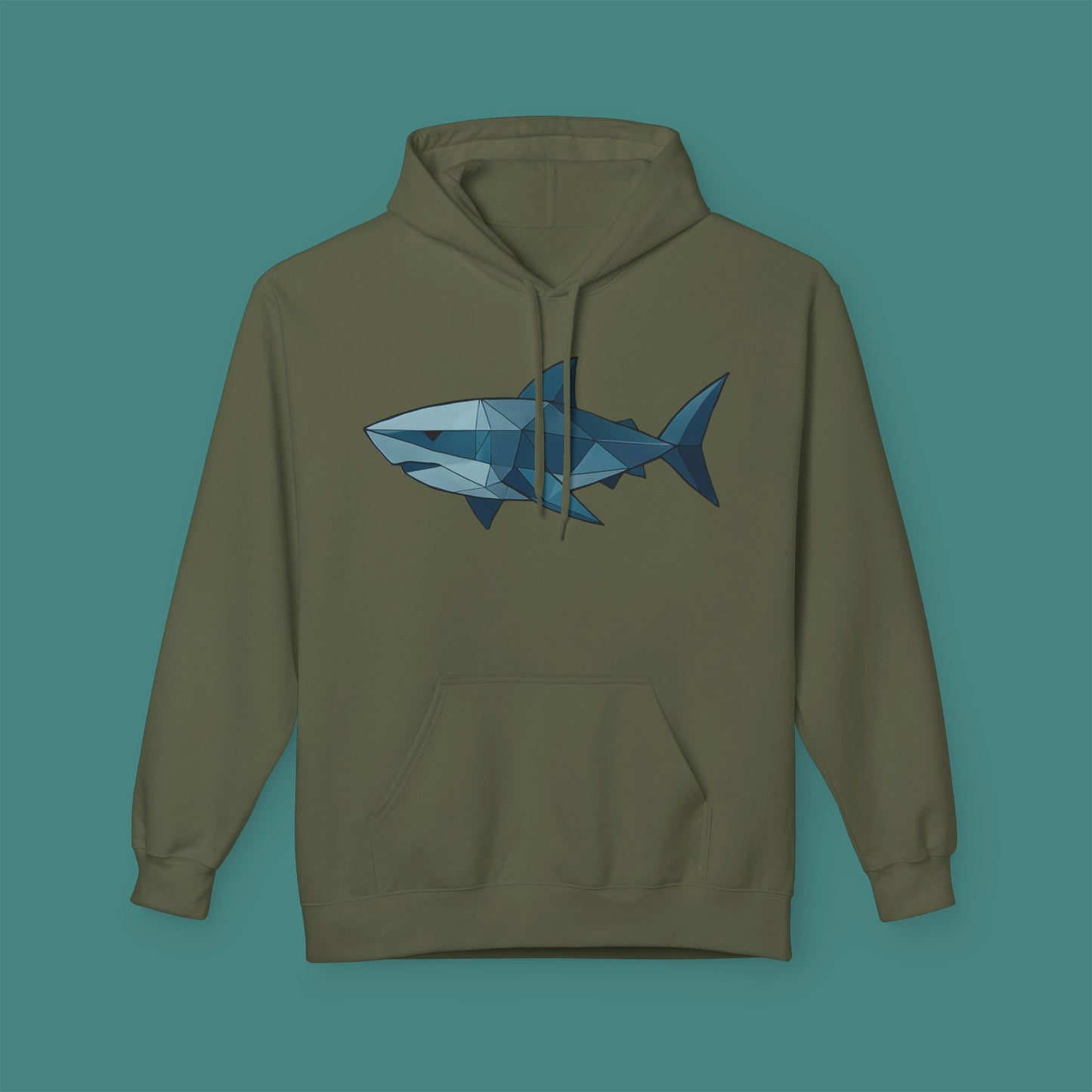 Geometric Polygon Shark Fleece Unisex Hoodie