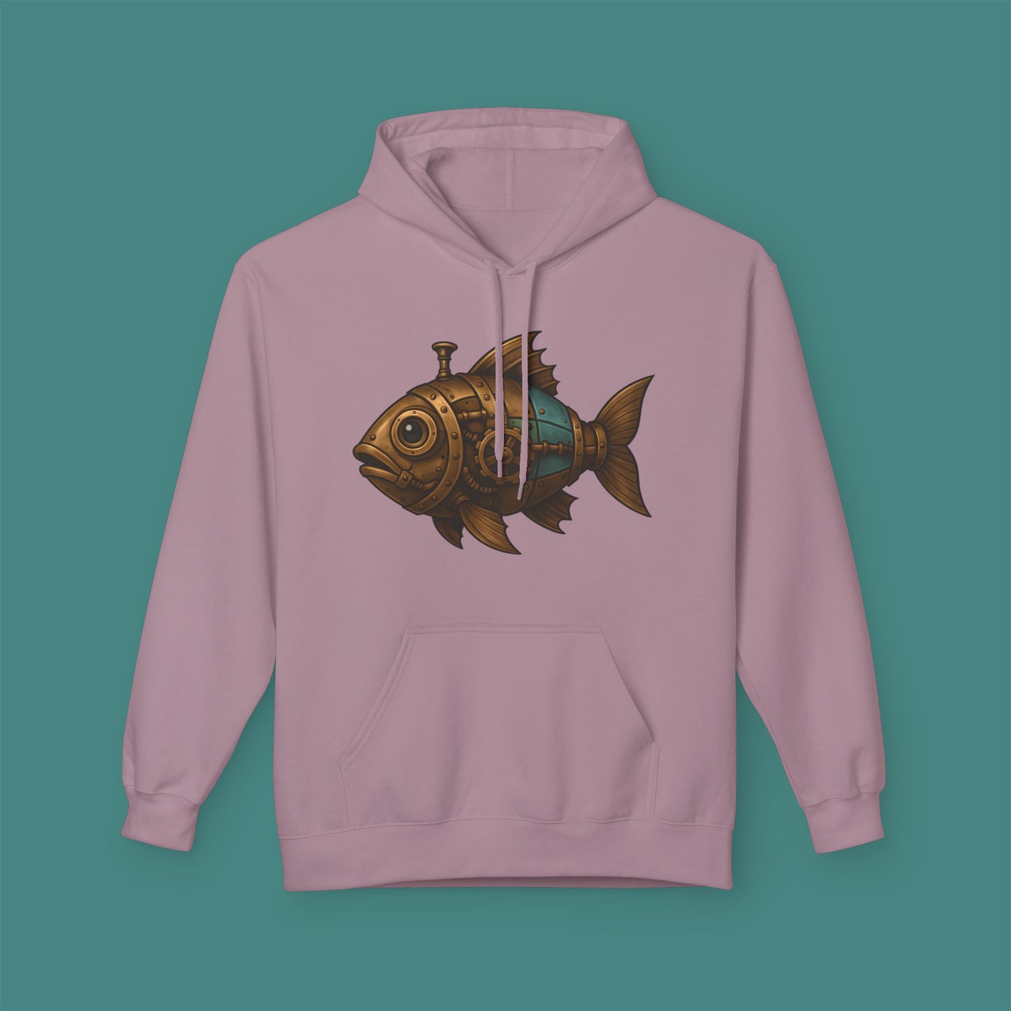 Steampunk Mechanical Fish Fleece Unisex Hoodie