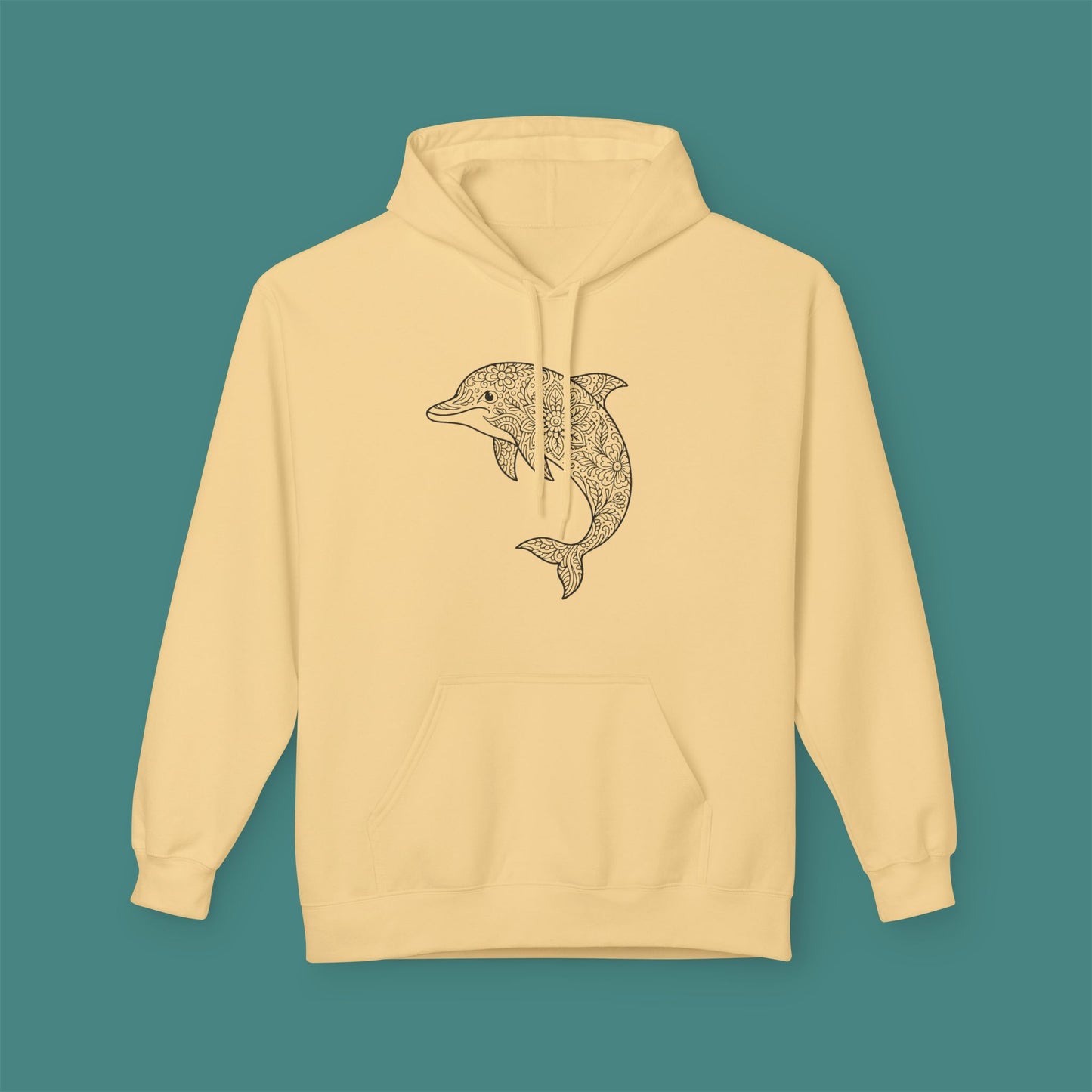 Intricate Mandala Dolphin Fleece Unisex Hoodie
