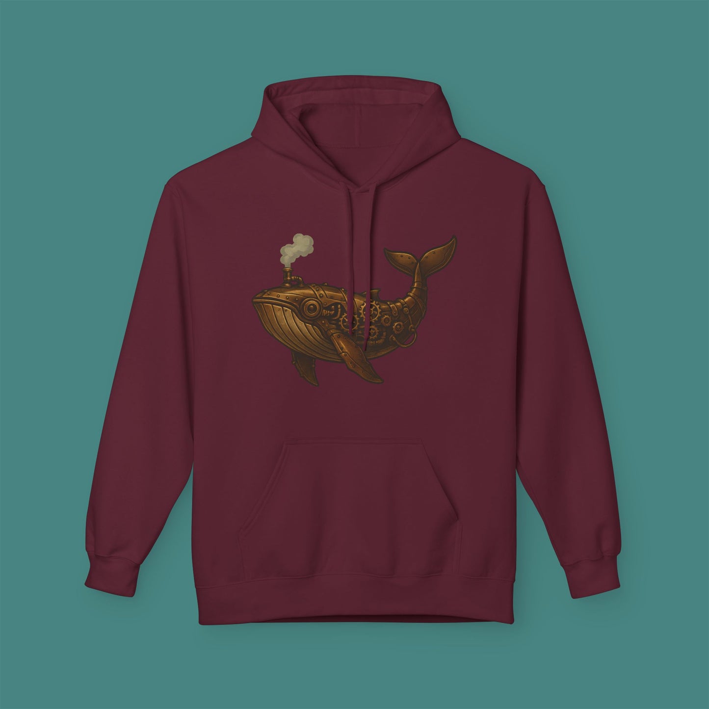 Steampunk Mechanical Whale Fleece Unisex Hoodie