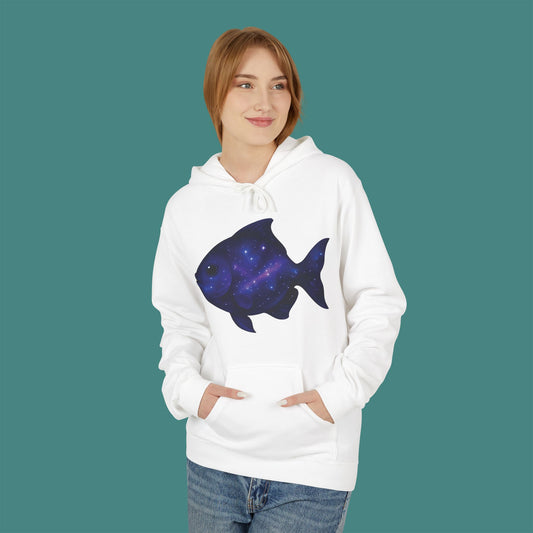 Cosmic Galaxy Fish Fleece Unisex Hoodie