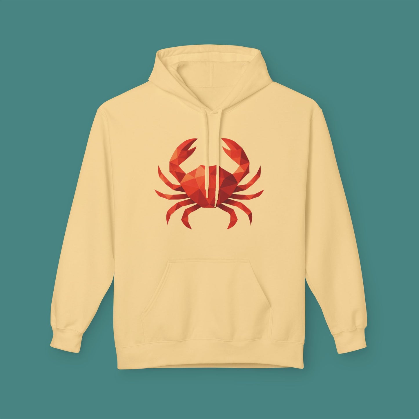 Geometric Polygon Crab Fleece Unisex Hoodie