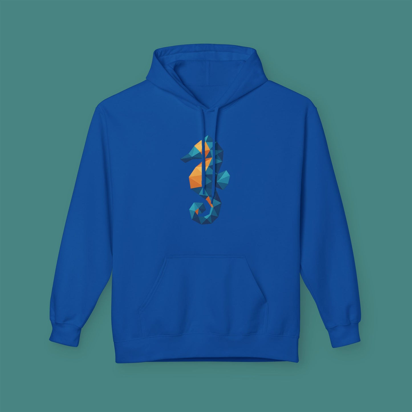 Geometric Polygon Seahorse Fleece Unisex Hoodie