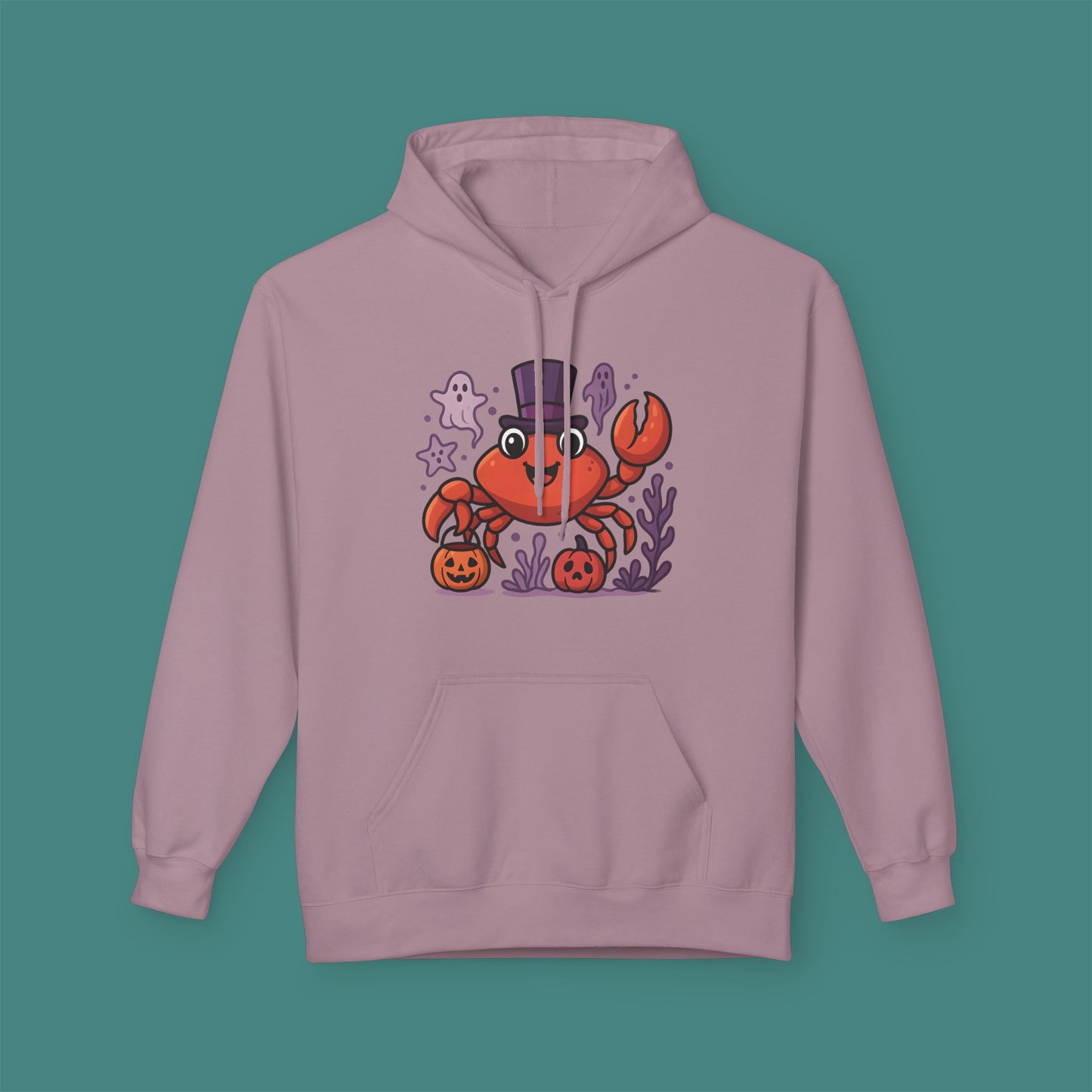 Halloween Crab Fleece Unisex Hoodie