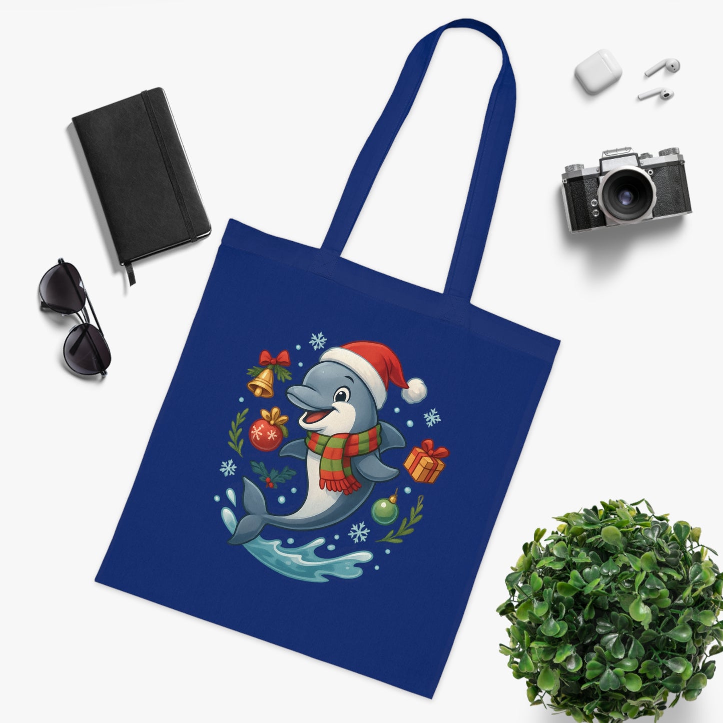 Christmas Dolphin Tote Bag