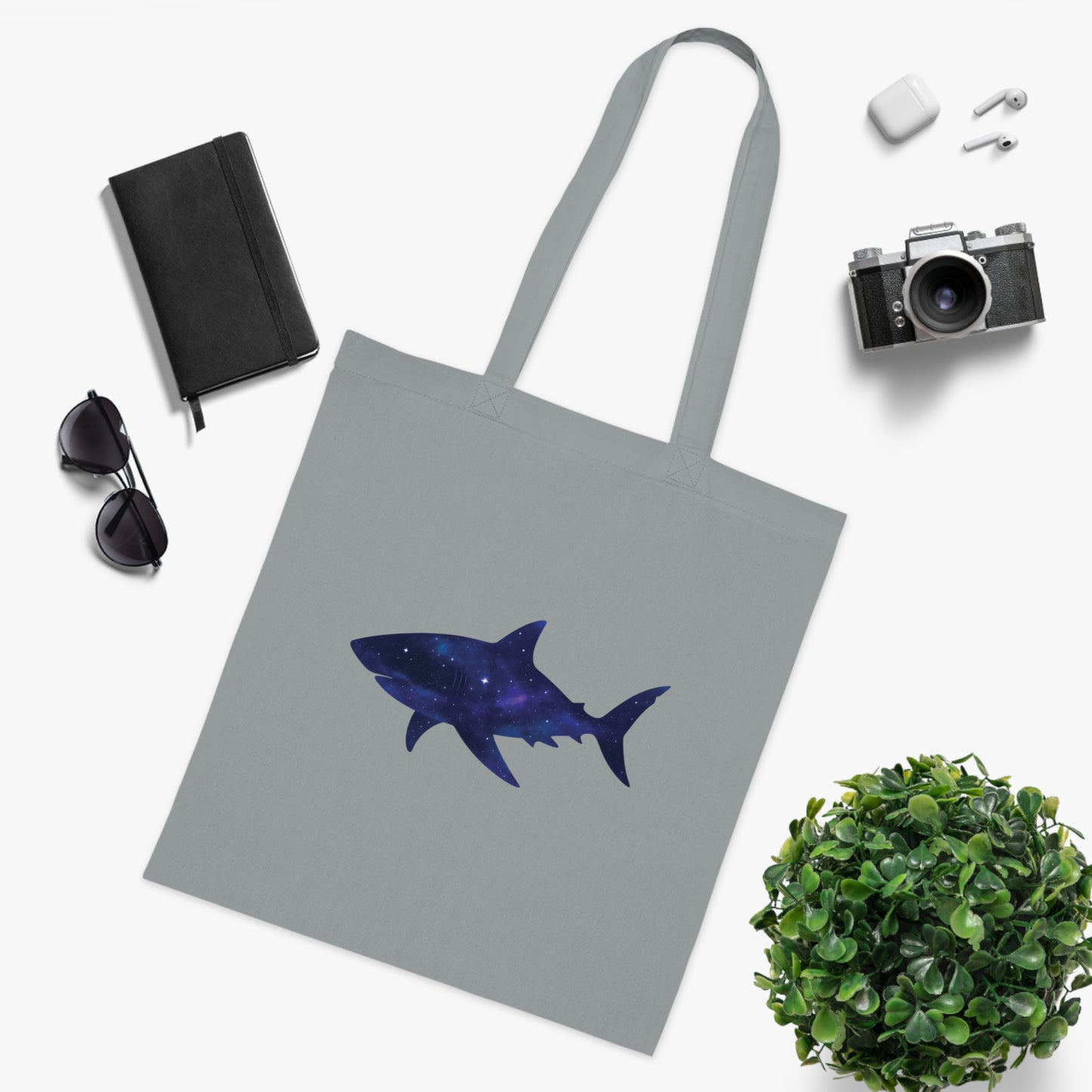 Cosmic Galaxy Shark Tote Bag