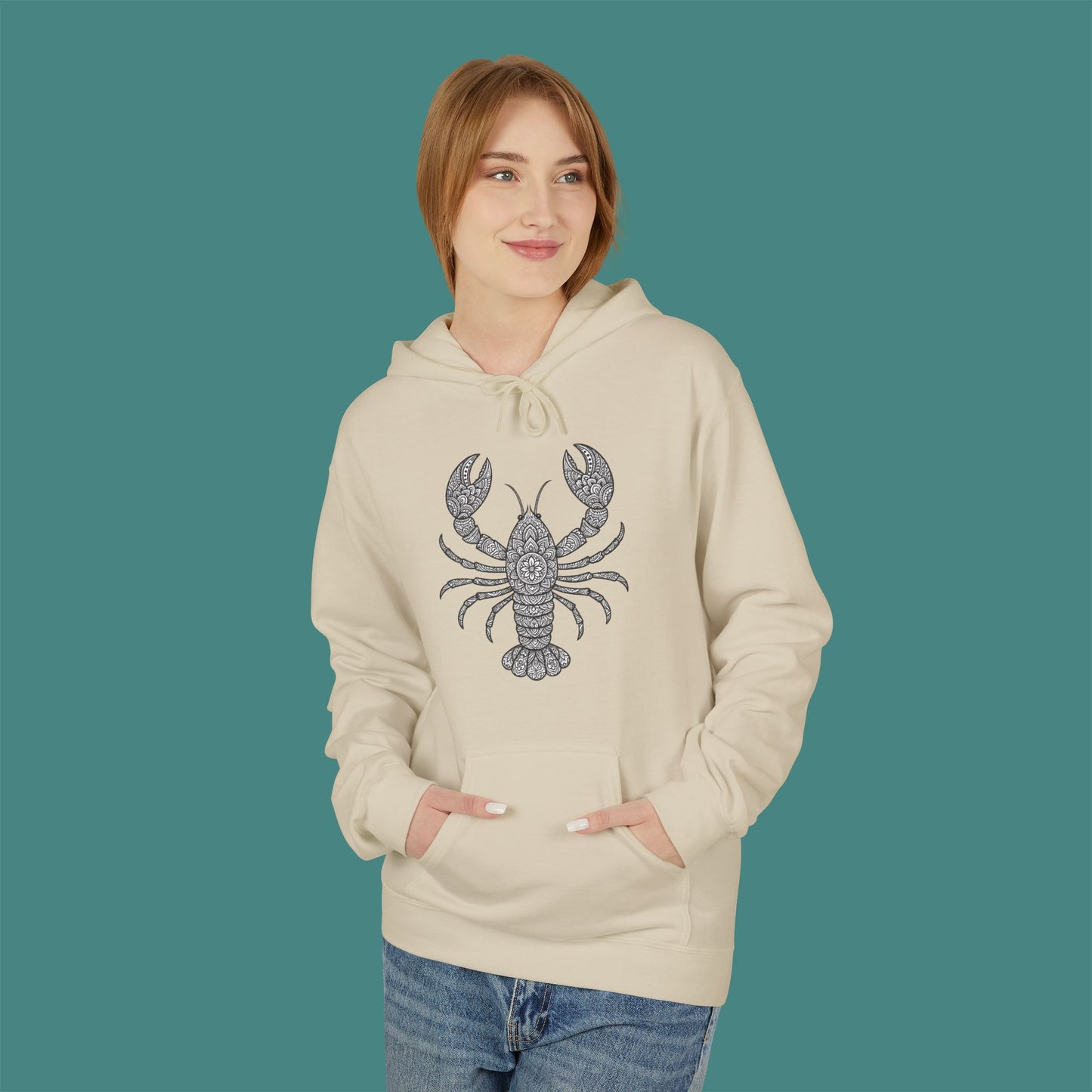 Intricate Mandala Lobster Fleece Unisex Hoodie
